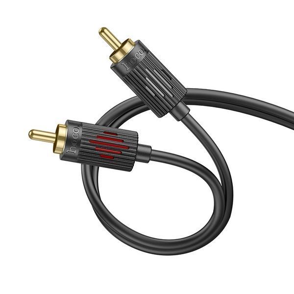 Кабель HOCO UPA28 з 3.5mm на 2 RCA | 1.5M, мідний дріт 3C100.1, товщина OD3.5 мм | Black 2623 фото