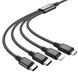 Кабель Hoco X76 4 в 1 з конекторами Type-C Lightning Micro USB