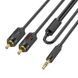 Кабель HOCO UPA28 з 3.5mm на 2 RCA | 1.5M, мідний дріт 3C100.1, товщина OD3.5 мм | Black 2623 фото 5