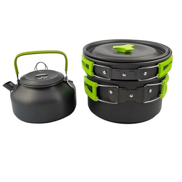 Набір туристичного посуду Cooking Set DS-308 з чайником 869 фото