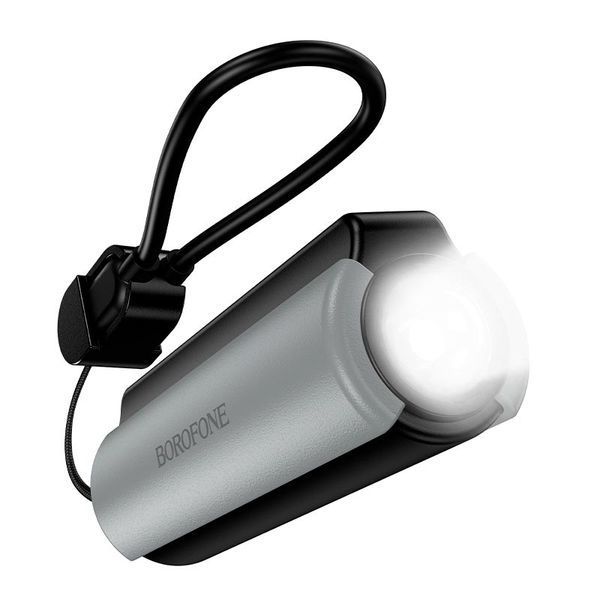 Повербанк BOROFONE Star BJ87 5000mAh з LED-ліхтариком Black &ndash; увімкнений ліхтар